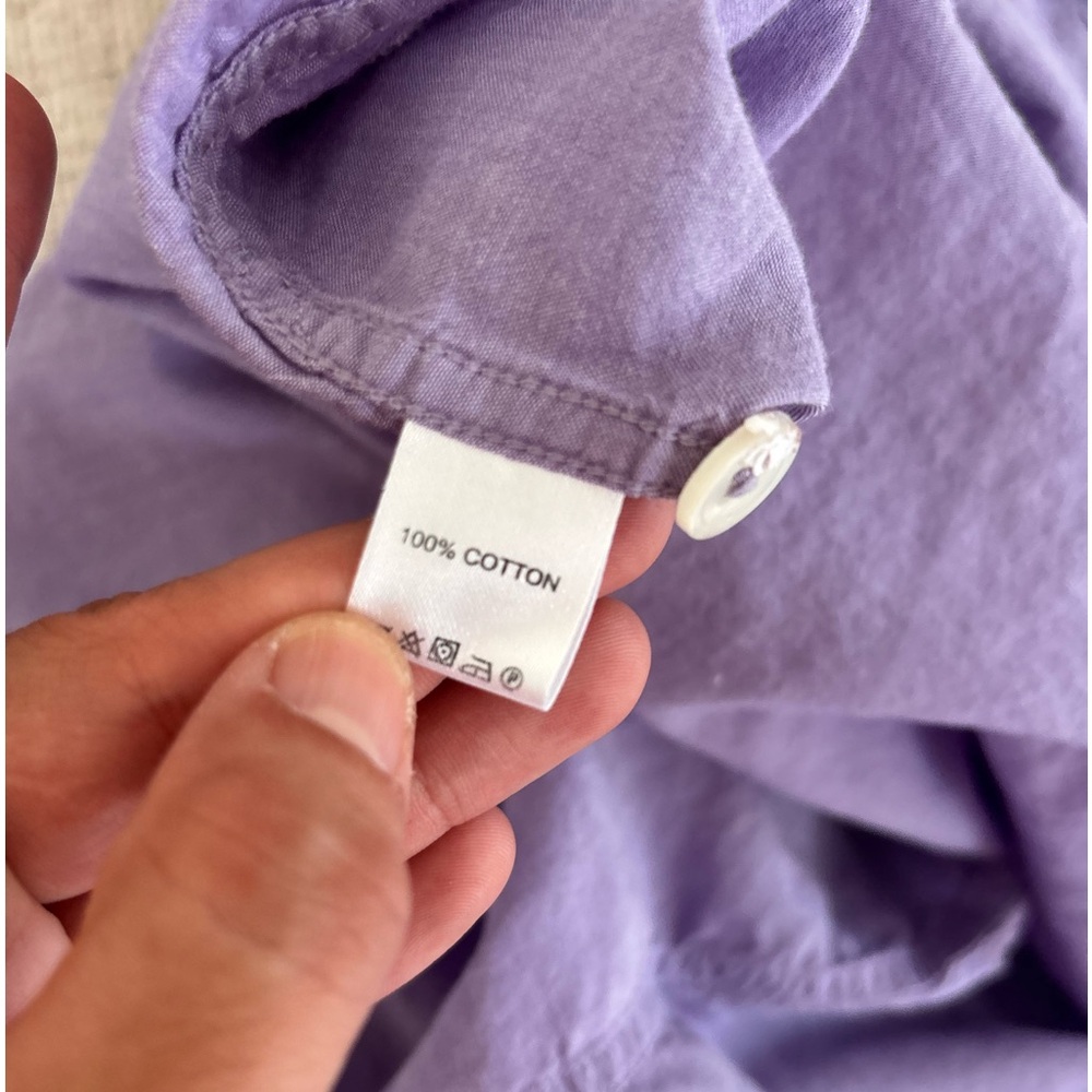 Todd Snyder lavender cotton button down shirt size large - Picture 6 of 7